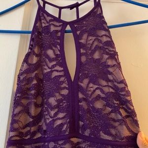 it’s a purple ball gown dress